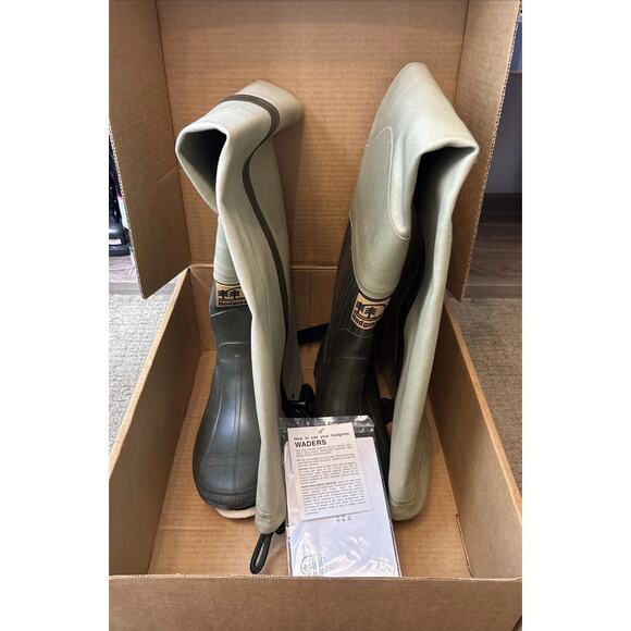 Hodgman 3 Ply Canvas Hip Felt Boots Size Womens 10‎ Men’s 8.5 100% Waterproof - Picture 1 of 15